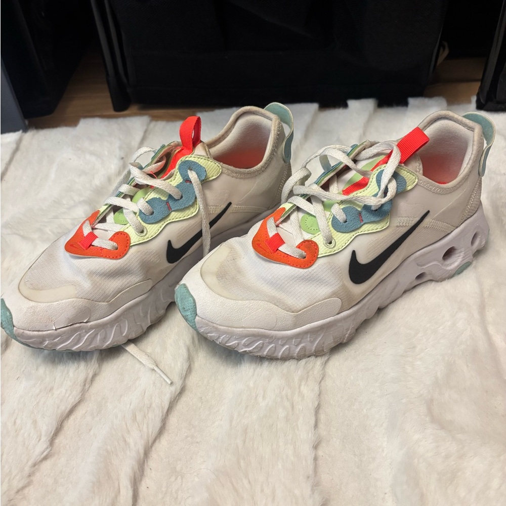 Nike Kids White and Orange Sneakers